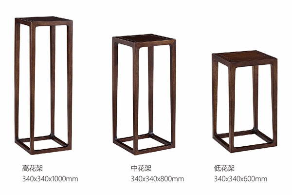 实木花架,新中式花盆架