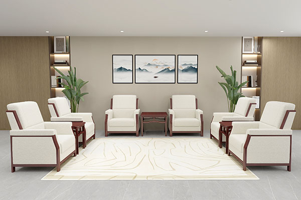 2831接待沙发，实木扶手接待沙发