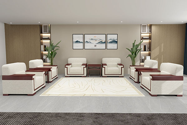 5867接待沙发，会议沙发贵宾接待沙发布艺真皮单人位