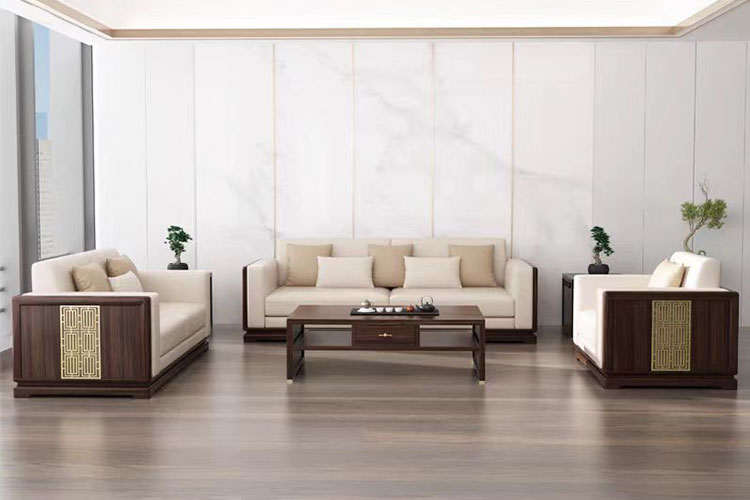 SM2312新中式实木沙发,别墅酒店实木沙发
