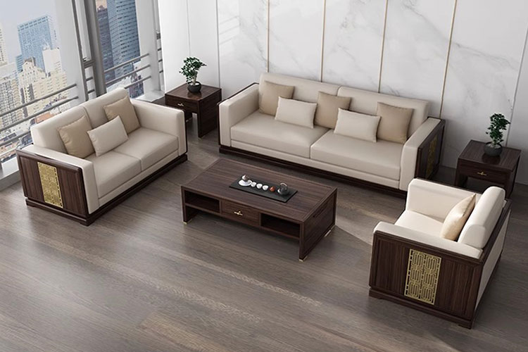 SM2312新中式实木沙发,别墅酒店实木沙发