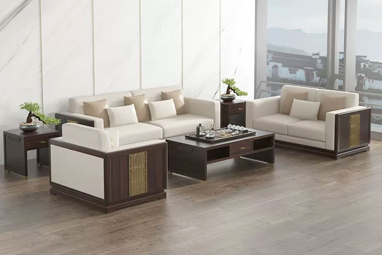 SM2312新中式实木沙发,别墅酒店实木沙发