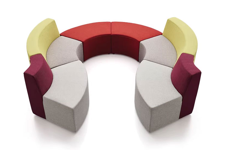 DZ-公共12定制组合沙发,休息区拼装创意弧形沙发