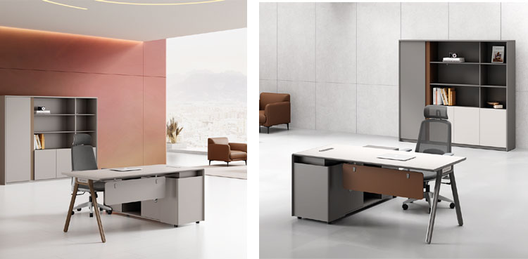 合运180一米八主管桌,两米办公桌书柜组合