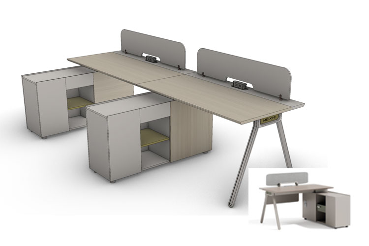 合运/1412-1 长柜单桌(带腿),职员屏风工作位,员工办公家具