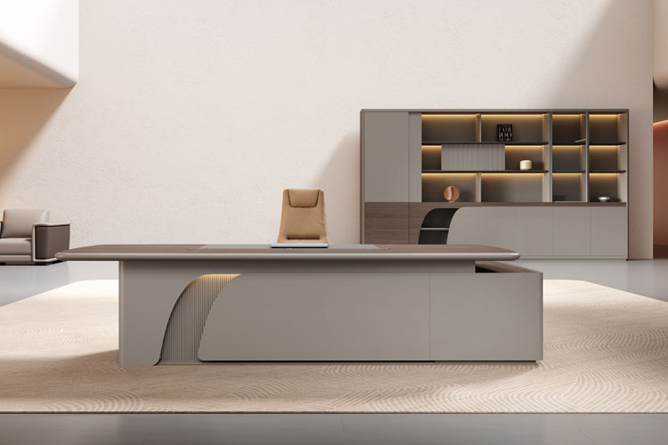 豪迈320班台,总经理三米二办公桌现代轻奢总裁办公家具