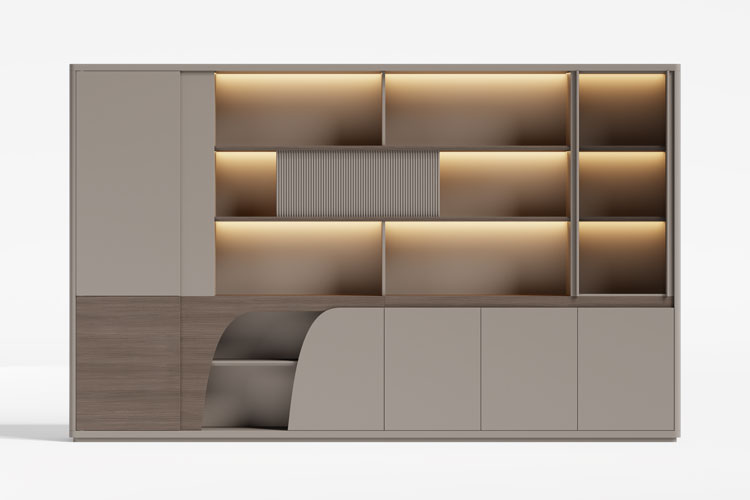 豪迈320书柜,总经理三米二书柜现代轻奢总裁办公文件柜