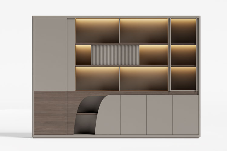 豪迈280书柜,总经理两米八办公书柜现代轻奢总裁办公文件柜