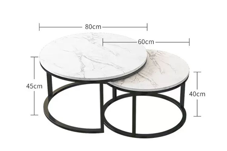 CX-C1820-B组合圆茶几,轻奢极简大小组合圆茶几