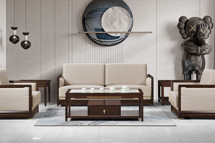 和悦实木沙发,新中式实木沙发总裁办公沙发