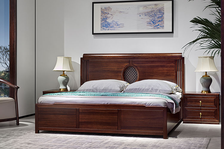 JH-651床,乌金木实木床一米九床体卧室家具