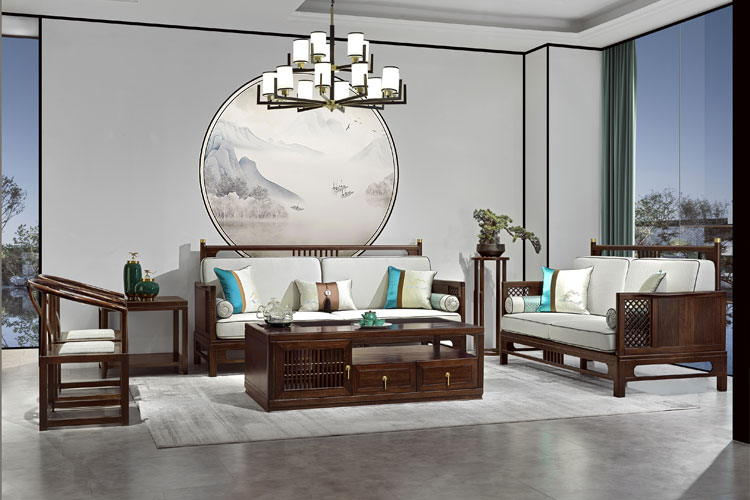 JH-718沙发,新中式客厅沙发组合1+2+3