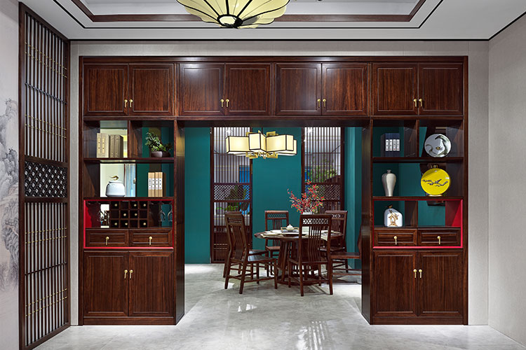 定制隔断柜,实木定制客餐厅隔断柜