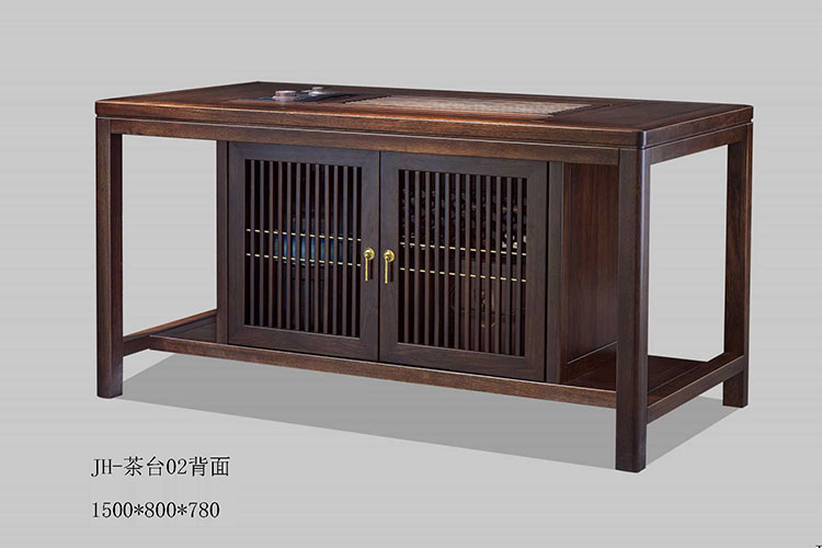 JH02茶台,新中式乌金木茶台,1米5实木茶台