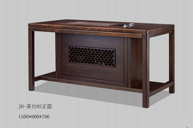 JH02茶台,新中式乌金木茶台,1米5实木茶台