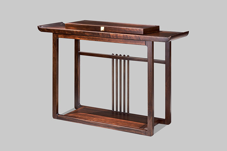 JH-玄关01实木玄关,乌金木条案桌禅意客厅实木靠墙案几供桌