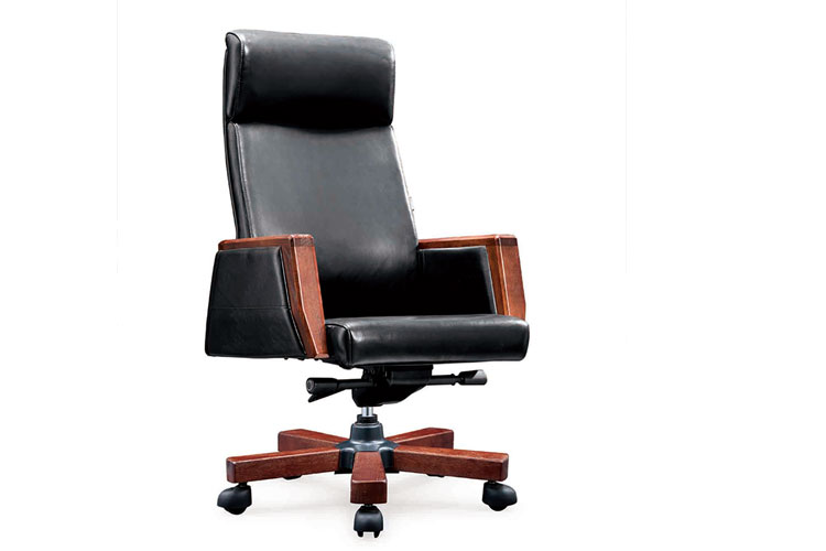 1705A大班椅,总经理室办公椅时尚简约木扶手老板椅