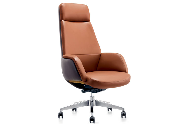 S827A主管椅,现代经理办公室真皮椅办公椅人体工学电脑椅