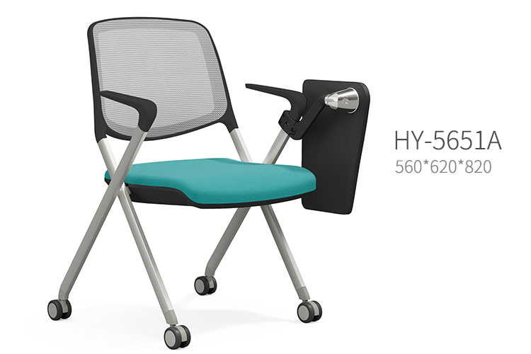 HY-5651A带桌板培训椅，培训椅写字板折叠培训桌椅一体桌凳会议室椅