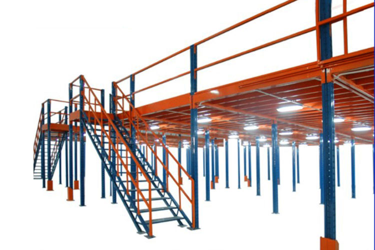阁楼货架,双层立体货架带楼梯货架